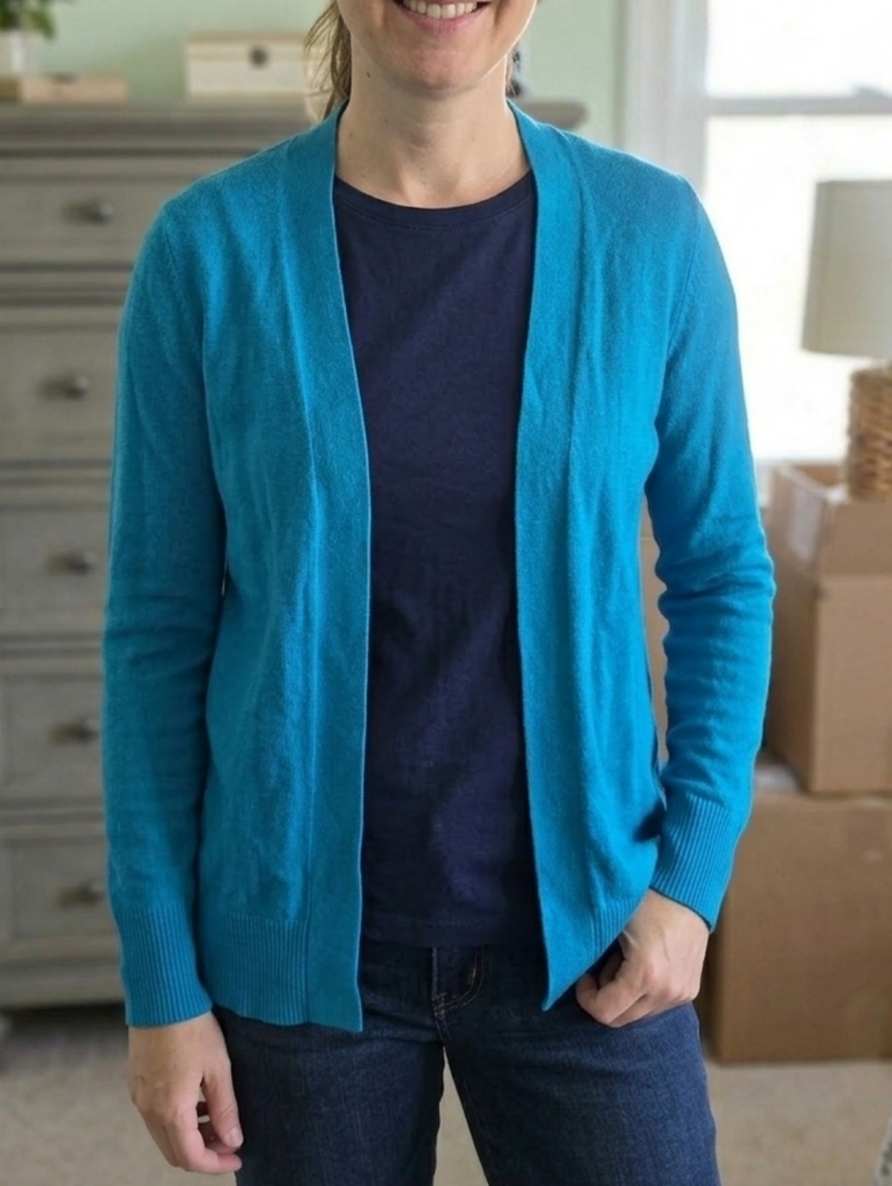croft & barrow Teal Open-Front Women's Cardigan